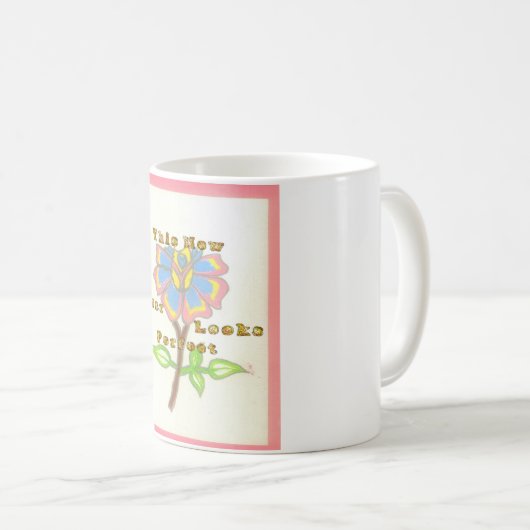 今年の新年は完璧なフローラ文字アートプリント コーヒーマグカップ (正面右)