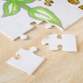 今年の新年は完璧なフローラ文字アートプリント ジグソーパズル (側面)