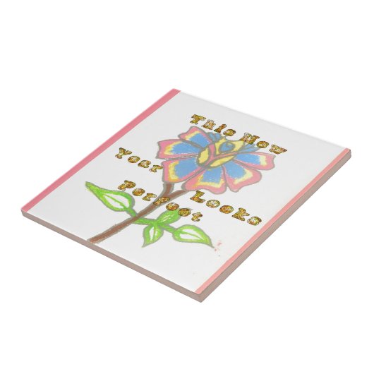 今年の新年は完璧なフローラ文字アートプリント タイル (側面)