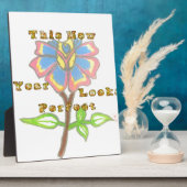 今年の新年は完璧なフローラ文字アートプリント フォトプラーク (側面)