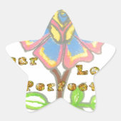 今年の新年は完璧なフローラ文字アートプリント 星シール (正面)