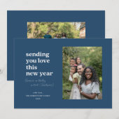 今年の新年を迎える青 シーズンカード (正面/裏面)