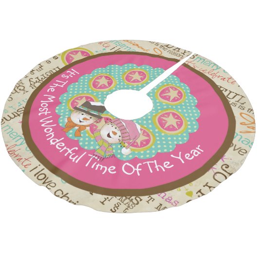 今年の最も素晴らしいタイムホリデーツリースカート ブラッシュドポリエステルツリースカート (アングル)