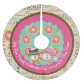 今年の最も素晴らしいタイムホリデーツリースカート ブラッシュドポリエステルツリースカート (正面)