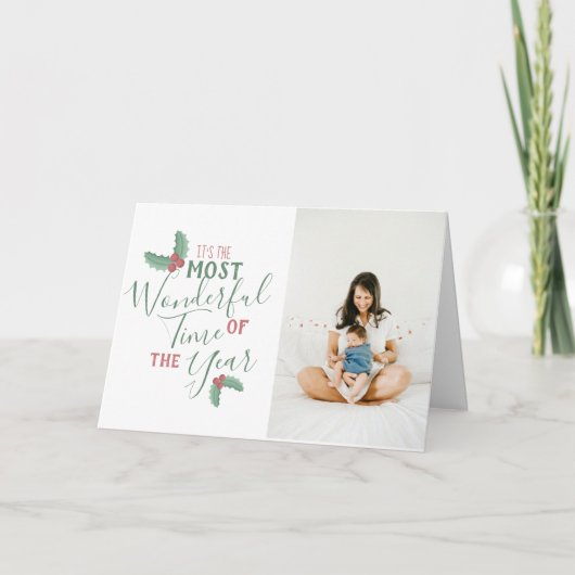 今年の最も素晴らしい時間のクリスマスフォト シーズンカード (正面)