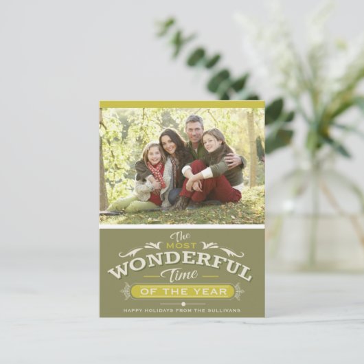 今年の最も素晴らしい時間のクリスマスフォト シーズンポストカード (スタンド正面)