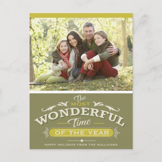 今年の最も素晴らしい時間のクリスマスフォト シーズンポストカード (正面)