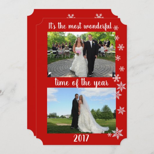 今年の最も素晴らしい時間の写真の休日 シーズンカード (正面/裏面)