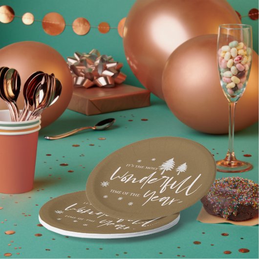 今年の最も素晴らしい時間クリスマスパーティー ペーパープレート (複数)