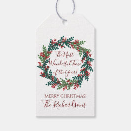 今年の最も素晴らしい時間クリスマスリース ギフトタグ