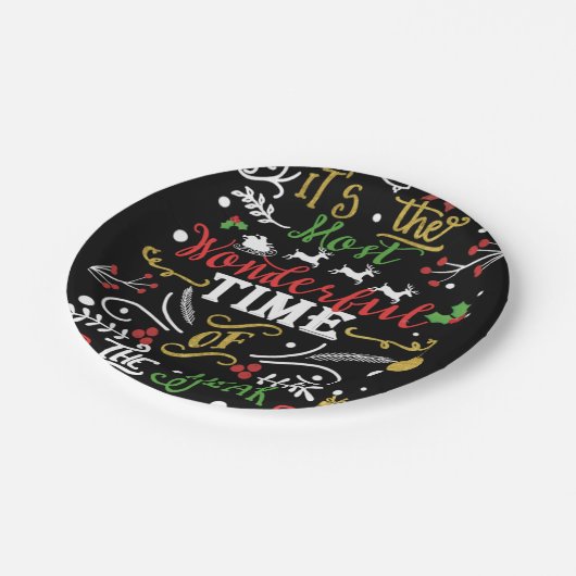 今年の最も素晴らしい時間クリスマス・ホリデー ペーパープレート (アングル)
