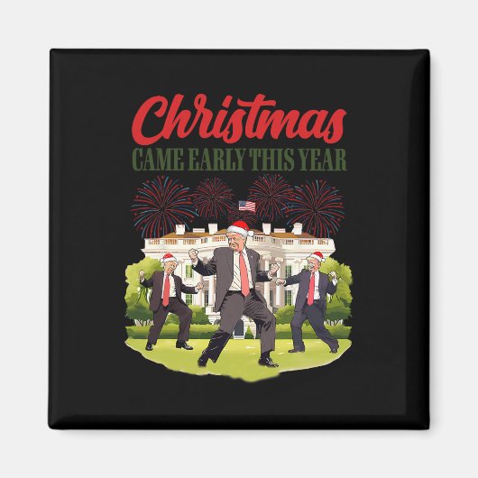 今年の来初めのクリスマスおもしろいサンタトランプP マグネット (正面)