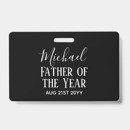 今年の父ベストDAD 夫 男性 オーダーメイド テキスト バッジ (正面)