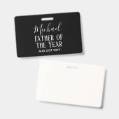 今年の父ベストDAD 夫 男性 オーダーメイド テキスト バッジ (正面＆裏面)