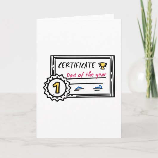 今年の父認定証 父の日賞 カード (正面)