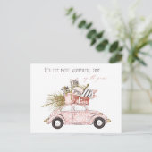 今年の素晴らしいタイムピンクのガーリー休日 ポストカード (スタンド正面)