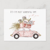 今年の素晴らしいタイムピンクのガーリー休日 ポストカード (正面)