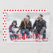 今年の素晴らしい時間の赤いクリスマスの写真 シーズンカード (正面/裏面)