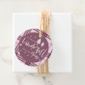 今年の素晴らしい時間ピンクの格子模様のクリスマス フェイバータグ (インサイチュ)