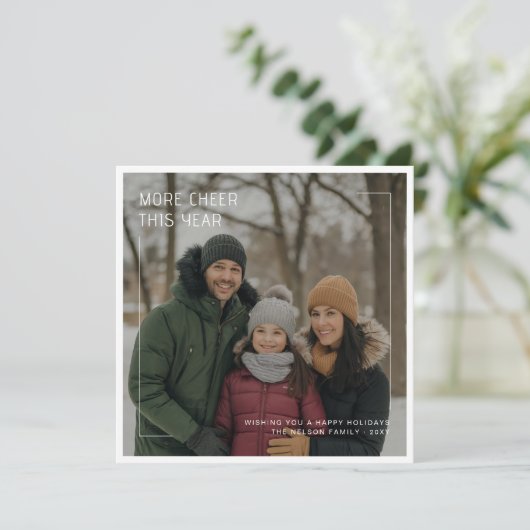 今年の詳細応援家族モダンのクリスマス シーズンカード (スタンド正面)