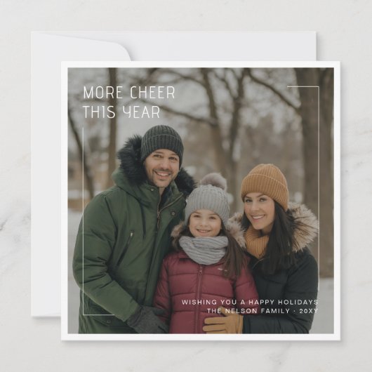 今年の詳細応援家族モダンのクリスマス シーズンカード (正面)