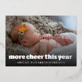 今年の詳細応援新生児フォトシルバー 箔シーズンカード (正面)