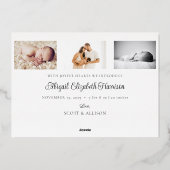 今年の詳細応援新生児写真クリスマスカード 箔シーズンカード (裏面)