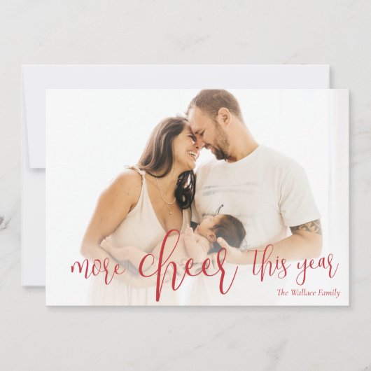 今年の詳細応援新生児写真クリスマスホリ シーズンカード (正面)