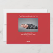 今年の詳細応援新生児写真クリスマスホリ シーズンカード (裏面)