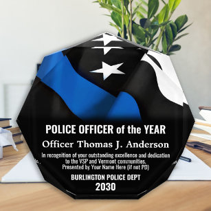 今年の警察カスタムの細い青 表彰盾