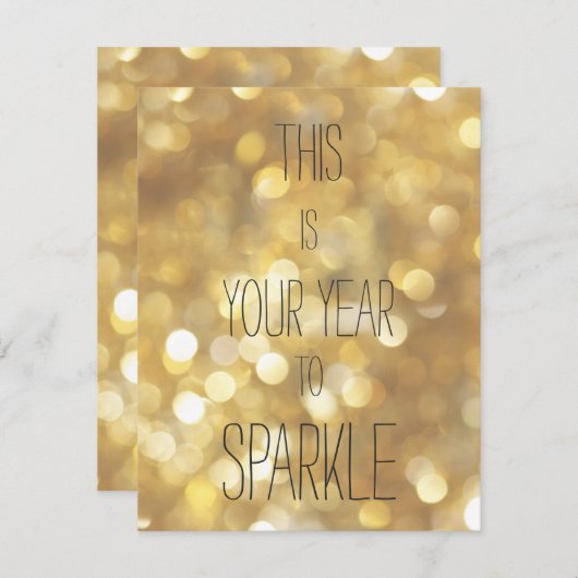今年の輝きへの輝き – 金ゴールドグラム誕生日 シーズンカード (正面/裏面)