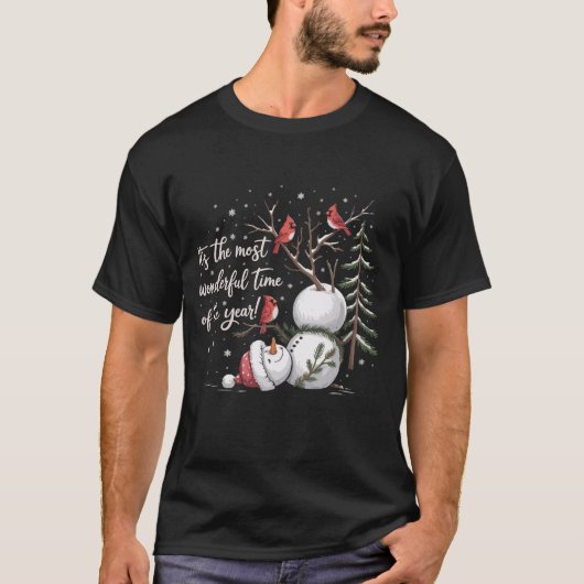 今年の雪だるまで最も素晴らしい時期 Tシャツ (正面)