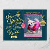 今年はサイコロステイッカーの楽しいきらきらドッグ写真よりむしろつらい 箔シーズンカード (正面)