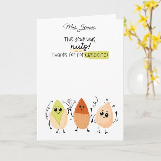 今年はナッツ先生ギフト券 カード (黄色い花)