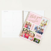 今年はピンクの金ゴールド写真コラージュ プランナー手帳 (ディスプレー)