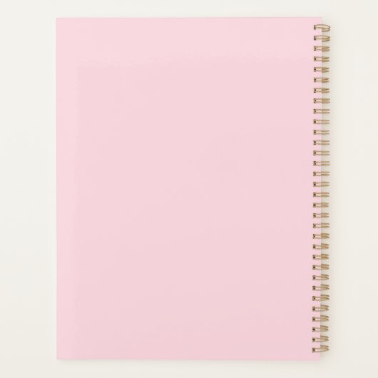 今年はピンクの金ゴールド写真コラージュ プランナー手帳 (裏面)