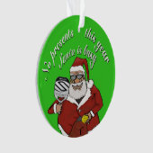 今年はプレゼントなし、サンタさん忙し オーナメント (正面)