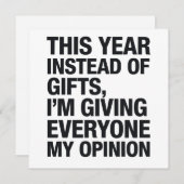 今年はプレゼントの代わりにみんなに自分の意見をあげるよ シーズンカード (正面/裏面)