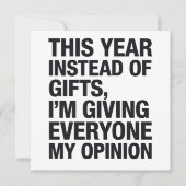 今年はプレゼントの代わりにみんなに自分の意見をあげるよ シーズンカード (正面)