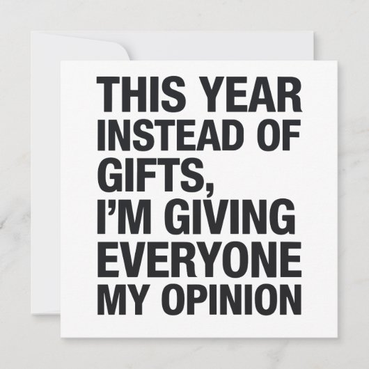 今年はプレゼントの代わりにみんなに自分の意見をあげるよ シーズンカード (正面)