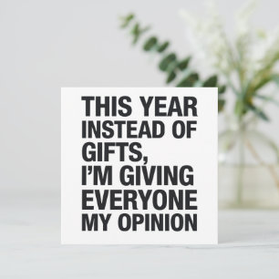 今年はプレゼントの代わりにみんなに自分の意見をあげるよ シーズンカード