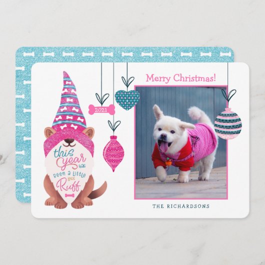 今年はラフおもしろい格言犬の写真が少ない シーズンカード (正面/裏面)
