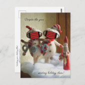 今年は休暇を送っているにもかかわらず、応援雪だるま ポストカード (正面/裏面)