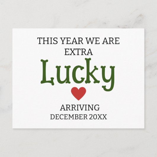 今年は幸運な妊娠カスタム児アン シーズンポストカード (正面)