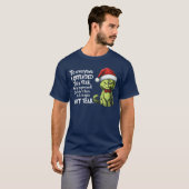 今年は気に障ることをした皆さんへ クリスマスの猫 Tシャツ (正面フル)