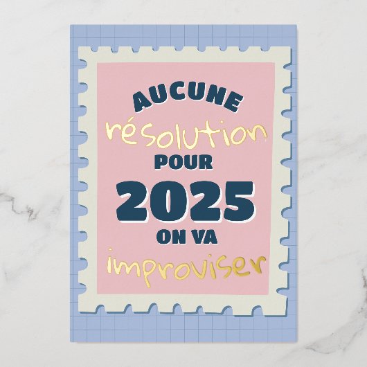 今年は目標を立てない ホリデーカード 箔シーズンカード (正面)