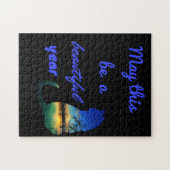 今年は美しい一年の話題の海の猫でありますように ジグソーパズル (横)