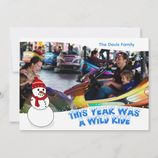 今年は荒れたクリスマスフォトカード シーズンカード (正面)