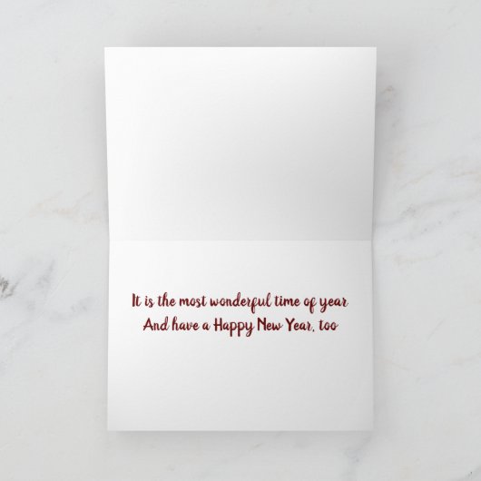 今年は誰でも楽しいクリスマス。ホリデー シーズンカード (内部)