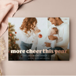 今年もっと幸せを このローズゴールドのホリデーカード 箔シーズンカード